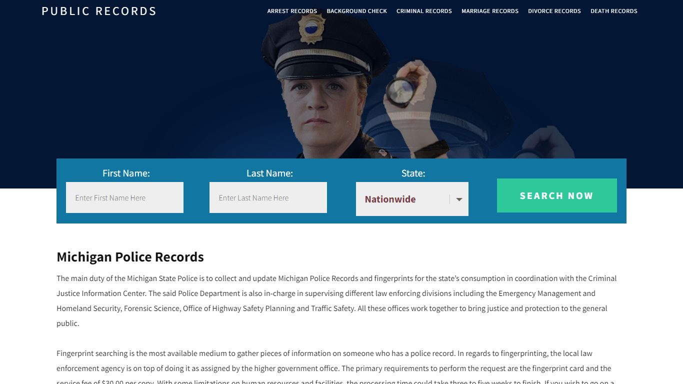 Michigan Police Records | Get Instant Reports On People